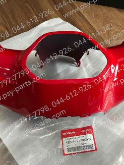 เสื้อไฟหน้าตัวบน DREAM 110-I (DREAM SUPER CUB) แท้ๆ สีแดงสด (R353) 53205-KZV-T00YS 