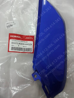 บังลมตัวล่าง-ขวา WAVE 110-I ใหม่ แท้ๆ สีน้ำเงิน (B325) 64470-KWW-640ZK 