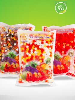วุ้นฟรุ๊ตสลัด ท็อปปิ้ง สำเร็จรูป 1 kg วุ้นหัวใจ วุ้นสามสี วุ้นดาวเล็ก Fruit Jelly วุ้นผลไม้ วุ้นท็อปปิ้ง Topping Jelly จำหน่ายโดย ทีอีเอ