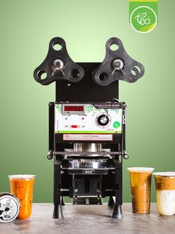 เครื่องซีลปิดฝาแก้ว กึ่งอัตโนมัติ ซีลแก้วPP ปาก95 นับแก้ว ซีลฝาแก้วชาไข่มุก TEA-SMA01 MODEL