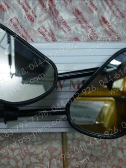 กระจกส่องหลัง SMASH, SMASH REVO, BEST, BEST 125, RC 80, RC 100 ขาสีดำ