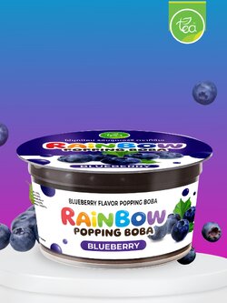มุกป๊อป ไข่มุกป๊อป บลูเบอร์รี่ 130 กรัม เรนโบว์ป๊อปปิ้ง ป๊อปปิ้งโบบา เม็ดป๊อป Rainbow Popping Boba Blueberry ตรา ทีอีเอ