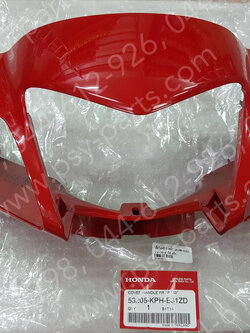 เสื้อไฟหน้าตัวหน้า WAVE 125-R ดิสก์เบรค แท้ๆ สีแดงสด (R263) 53205-KPH-B31ZD 