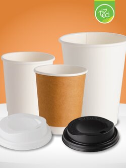 แก้วกระดาษ แก้วกระดาษร้อน-เย็น แก้วกาแฟ แก้วกระดาษสีขาว แก้วกระดาษคราฟ แก้วกระดาษไม่มีหูจับ 50ใบ/แถว