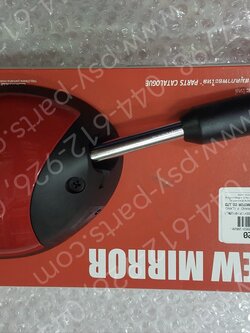 กระจกส่องหลัง FILANO 125, GRAND FILANO แท้ๆ ขวา-สีแดงสด (0121) 2BL-F6290-20, 2BL-F6290-21