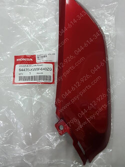 บังลมตัวล่าง-ขวา WAVE 110-I ใหม่ แท้ๆ สีแดงบรอนซ์ (R340) 64470-KWW-640ZG 