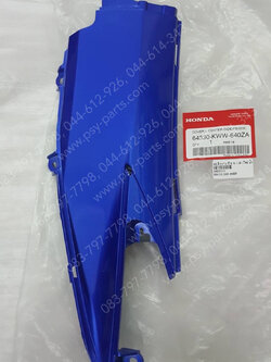 ฝาข้างตัวกลาง-ซ้าย WAVE 110-I ใหม่ แท้ๆ สีน้ำเงิน (B325) 64330-KWW-640ZA 