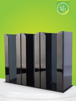 กล่องอะคริลิคใส่แก้วกาแฟ อะคริลิค สีดำ กล่องใส่แก้ว 3 ช่อง บรรจุ (1 ชิ้น) จำหน่ายโดย ทีอีเอ