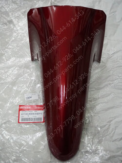 บังโคลนหน้า WAVE 110-I ใหม่ แท้ๆ สีแดงเข้ม (R326) 61100-KWW-640YV