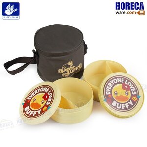 ชุดกล่องอาหาร2ชั้น พร้อมกระเป๋า B.Duck แฮปปี้แวร์-พลาสติก