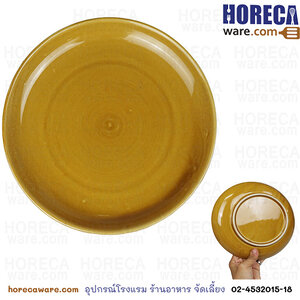 "สีน้ำตาล" จานกลม8.5"ฉัตร