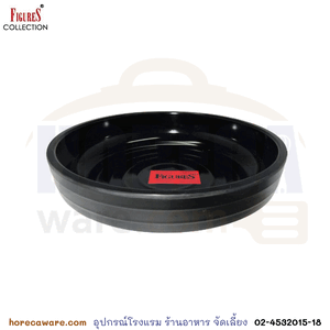 [สีดำ] ชามเกาหลีทรงเตี้ย 6นิ้ว สีดำ ฟิกเกอร์-เมลามีน [fg-b810-6]