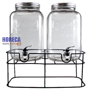 โหลแก้วจ่ายน้ำ หัวคู่ 8 ลิตร พร้อมขาตั้ง ตราซีแอลจี