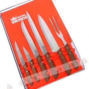 ชุดมีด 6 ชิ้นด้ามไม้ ทีพี [tp-jp1]