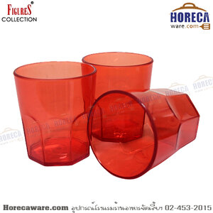แก้วอะคลิลิค13 oz สีแดงใส แพ็ค 3ชิ้น ฟิกเกอร์-พลาสติก [fg-gl11-r]