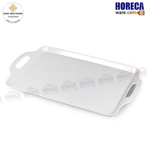 [ขาว] ถาดเสริ์ฟเหลี่ยมมีหู19นิ้ว ไทยเมลามีน