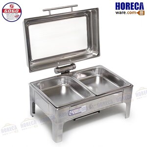 ชุดอ่างอุ่นอาหารคู่ ฝาโช้ค ช่องกระจก โกโก-อ่างอุ่น