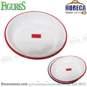 [Retro] ขอบแดง จานลึก 9นิ้ว ฟิกเกอร์-เมลามีน [fg-p511-9-r]