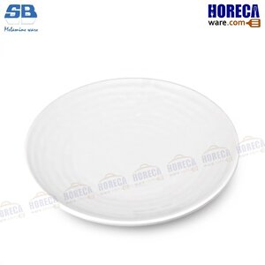 จานกลมมีลอนลายคลื่น 8นิ้ว [สีครีม] เอสบี