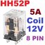 Relay Coil 12Vdc Contact 240Vac 5A DPDT 8PIN HH52PL MY2N-J รีเลย์