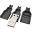 USB 2.0 Connector A Type Male 4-Pin Plug with Black Plastic Cover DIY Connector