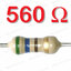 560 โอห์ม 1/4W 5% ตัวต้านทาน แพ็คละ 10 ตัว 560 Ohm Carbon Film Fixed Resistor 560R