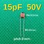 ตัวเก็บประจุแบบเซรามิก 15pF 50V Ceramic Disc Capacitor Tolerance 10%