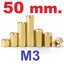 เสาทองเหลือง M3x50mm. เสารองPCB Hexagonal Copper Pillar Support Column เสาหกเหลี่ยม เสารองปริ้น M3*50mm