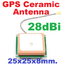 เสาอากาศเซรามิค 25x25x8mm 28dBi High Gain Active Ceramic GPS Antenna - 5CM Cable Length