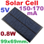 5V 150-170mA 0.8W 99x69mm Solar cells Epoxy Polycrystalline Silicon DIY Battery Power Charger Module small solar Panels toy แผงโซล่าเซลล์