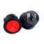 สวิตช์ ขนาด 20 mm สีแดง. Mini Round Black Rocker Switch 2 Pin 6A 250V / 10A 125V SPST ON-OFF Snap-in with color RED 20mm Diameter KCD1 สวิทช์