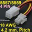 สายไฟ 4 PIN 4.2MM Pitch 18AWG ยาวข้างละ 30cm. connector 5557 male and 5559 female plug with wire cable