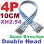 XH2.54 double head 10cm 4PIN (same direction) blue flat cable 4P plug connection terminal