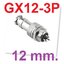 ปลั๊กเหล็ก GX12-3P 12mm Male & Female Connectors Socket Aviation Plug Aerial Plugs Sockets ปลั๊กโลหะ