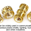น็อตฝัง M4*5*5.5 mm. Brass Hot Melt Insert Nuts หัวน็อตแบบฝัง M4x5x5.5mm. ทองเหลือง molded Copper nut copper inlaid embedded