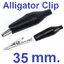 ปากจระเข้ ยาว 35mm. สีดำ Electrical Alligator Clip Test lead cable Metal Clamp Testing Probe Crocodile Black Cover คลิปปากจระเข้ ตัวหนีบสายไฟ ตัวหนีบ
