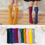 ถุงเท้ายาวเด็กผู้หญิงสีแดง(ไวน์) สีขาว สีเขียวเข้ม สีชมพู สีดำ สีม่วงเข้ม สีเหลือง ติดโบว์น่ารัก สดใส สไตล์แฟชั่นเกาหลี ขนาดแบบฟรีไซส์ ยาว 28 cm.