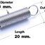 สปริงขดแบบดึง ขนาด 5x20 mm.Tension spring Extension spring Steel สปริงดึง สปริงเกี่ยว