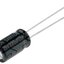 ตัวเก็บประจุ 220uF 25V pitch 3.5 mm. ยี่ห้อ SAMXON radial Electrolytic capacitor