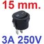 สวิตช์ 2 ทาง 2 ขา สีดำ ไม่มีไฟ ขนาด 15mm ทรงกระบอก Diameter 15 mm 2PIN Black color MINI ROUND Push Button rocker Switch ON/OFF power switches 3A/250V 6A/125V สวิทช์กระดก