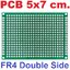 แผ่นปริ๊นอเนกประสงค์ 2 หน้า 5x7cm ไข่ปลา สีเขียว FR4 Double Side Prototype PCB Bread board Universal green 2.54mm Grid DIY Kit