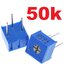VR 50k 0.5W ตัวต้านทานปรับค่าได้ ทริมพ็อท หมุนได้ 1 รอบ 3362P Trimpot Potentiometer Trimmer Potentiometer Cermet 1 Turn Top Adjustment
