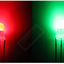 LED 5 mm. 3ขา แบบขุ่น 2 สี (สีแดง, เขียว) ขั้วลบร่วม red and green two-color common cathode foggy red, green