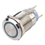 สวิตช์กันน้ำ กดติดปล่อยดับ สแตนเลส แป้นเรียบ ฺBlue LED 24V self-reset 16 mm Push Button Switch, IP66 Waterproof 250/5A Metal On-Off Switch Momentary Switch Explosion-proof สวิทช์