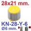 ลูกบิด KN-28-Y-6 สีเหลือง ยึดน๊อต ไต้ฝาครอบด้านบน KN-28-Y-6 colored rubber knob nut clamping rotating yellow color for rotary encoder potentiometer volume control ลูกบิดโวลุ่ม วอลลุ่ม