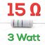 15 โอห์ม 15 Ohm 3W 5% เมทัลออกไซด์ ฟิล์ม Metal Oxide Film Resistor 15R