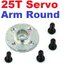 จานยึดเซอร์โวมอเตอร์ สีเงิน Aluminum Metal 25T Servo Arm Round type Disc Matal Horns For MG995 MG996R MG945 Rc Servo