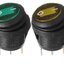 สวิตช์กันน้ำ 2ทาง 3ขา 250V 6A มีไฟ LED สีเขียว ขนาด 20mm KCD1 ON-OFF Waterproof Round Switch 2 Feet Outer Diameter 23mm Hole 20mm Green color สวิตช์กระดก