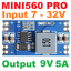 MINI560 PRO 9V (Input 7-32V to Output 9V 5A) Step Down DC-DC Converter Voltage Regulator Buck Stabilized Power Supply Module 9