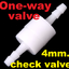 One-way valve 4mm. check valve water stop anti-backflow valve เช็ควาล์ว